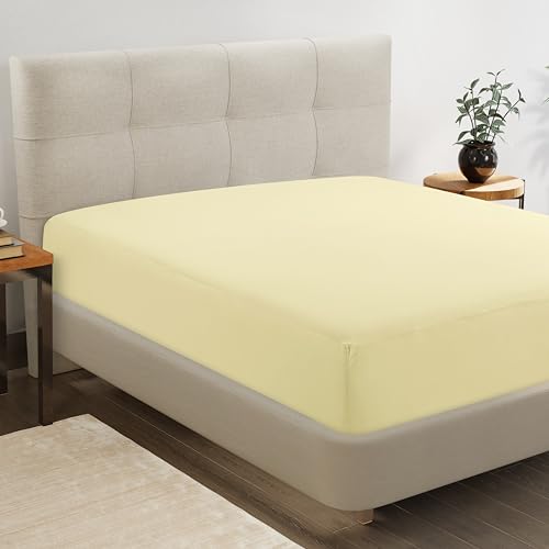 Lane Linen Twin XL Fitted Sheet Only - 4 Way Stretch Knitted Deep Pocket Twin XL Bottom Sheet - Fits Upto 16" Mattress (No Flat Sheet), Wrinkle Free, Microfiber Fitted Sheet Twin XL - Taupe