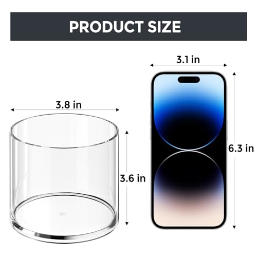 MaxGear 2 Pack Pen Holder Acrylic Cylinder Container, Round Pencil Holder for Desk Pen Cups for Utensil Makeup Brush Holder, Clear Stationery Organizer for School Home Supplies Office Desk Accessories