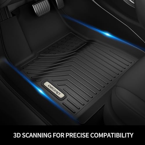 OEDRO Floor Mats Fit for 2013-2016 Ford Fusion Energi/Titanium/Lincoln MKZ, Unique Black TPE All-Weather Guard Includes 1st and 2nd Row: Front, Rear, Full Set Liners