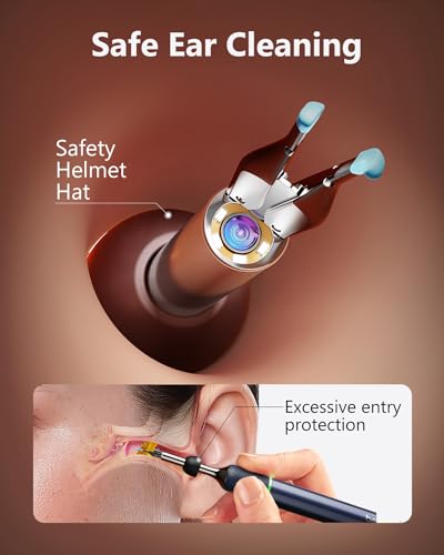 [Cutting-Edge] BEBIRD Note5 Ear Wax Removal Tool: Ear Cleaner with Camera 10 Megapixel Otoscope, Omni-Direction Tweezer, Real-Time Remote Video, Magnetic Cap, Multi Earwax Cleaning Replacement Tips