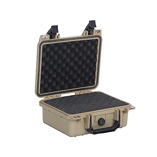 MEIJIA Portable All Weather IP67 Waterproof Protective Case,Hard Camera Case,Dry Case with Customizable Foam,Fit Use Of Drones,Camera,Equipments,10.62 x9.68x4.87inches (Desert Tan)