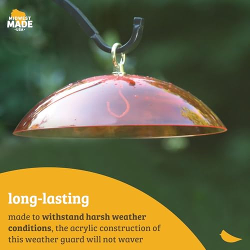Birds Choice RED DOME Protective Dome, Protective Cover for Hanging Bird Feeders, 10", Red
