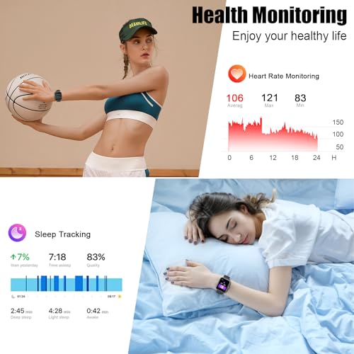 Smart Watch for Men Women, 1.96" Fitness Tracker Running Watch (Answer/Make Call), IP68 Waterproof, Pedometer, Sleep/Step/Activity/Heart Rate Monitor, 110+ Sport Modes Smartwatch for Adroid iOS Phone