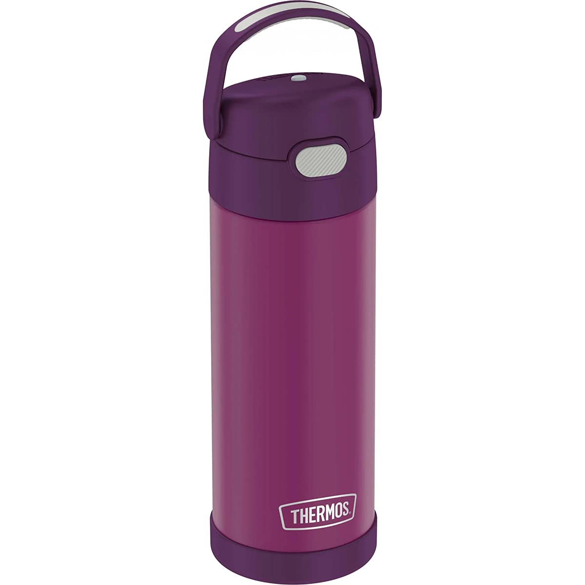 THERMOS FUNTAINER 16 Ounce Stainless Steel Vacuum Insulated Bottle with Wide Spout Lid, Red Violet