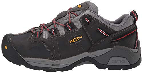 KEEN Utility Men's Detroit XT Low Height Toe Metatarsal Guard Work Shoes, Steel Grey/Bossa Nova, 10 Wide