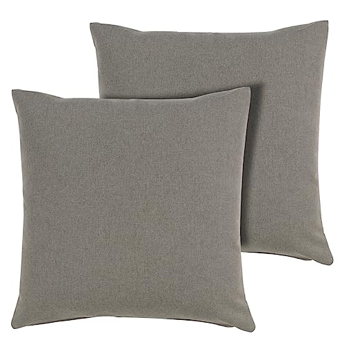 FUNHOME Outdoor Pillow Covers for Patio Furniture, No Insert! Pack of 2 Square Throw Pillow Covers, Decorative Modern Cushion Cases for Sofa Patio Couch Decoration 18 x 18 Inch-Beige(Covers Only)