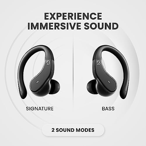 Runner 40 - Secure-Fit Wireless Earbuds for Small Ears, Running Bluetooth Earbuds for Women and Men, Deep Bass Wrap Around Earbuds for Small Ear Canals with EarHooks, Sweatprooof Over The Ear Earbuds
