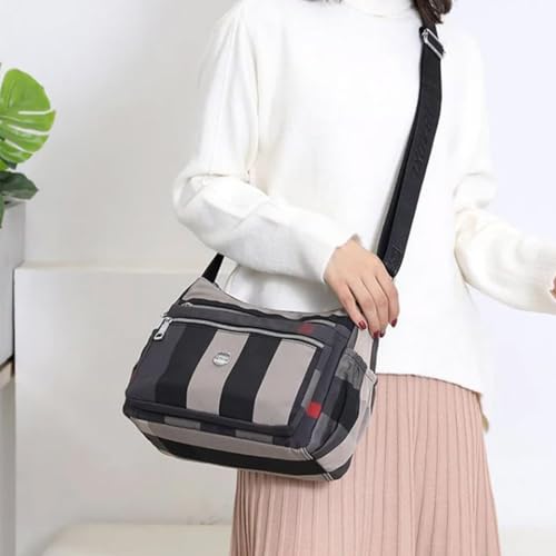 Street Smart Crossbody Bag, Triple Zip Anti Theft Bag, Large-capacity Oxford Cloth Crossbody Bag for Women (Red)