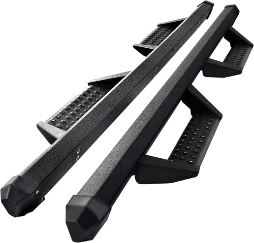 SMANOW Running Boards Side Steps Compatible with 2009-2018 Dodge Ram 1500 Quad Cab & 2010-2024 Ram 2500 3500 Quab Cab (Incl.2019-2024 Classic). 73 Inch Dual-Stage Textured Black Powder Step Bars.