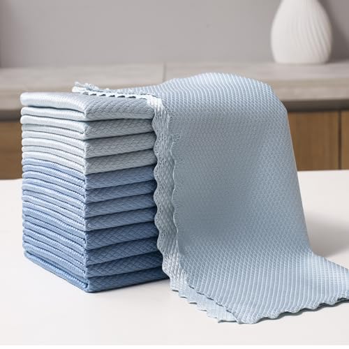 JOYMOOP Microfiber Cleaning Cloth, Kitchen Towels, Dish Rags for Dish Drying Washing, Absorbent Streak Free Lint Free Rags for Cleaning, Reusable and Washable Dish Towels