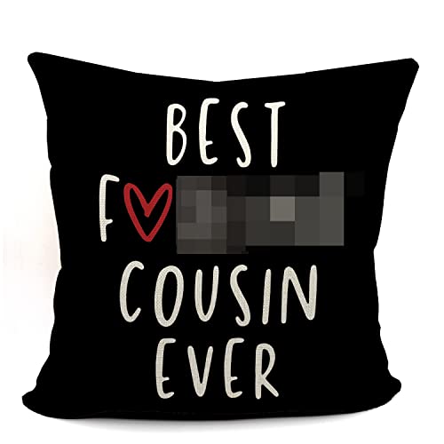 Mancheng-zi Cousin Gifts Pillow Covers 18x18,Cousins Gifts,Cousin Gifts for Women,Cousin Gifts for Men,Best Cousin Gifts for Women,Gifts for Cousins,Gifts for Cousins Female,Cousin Gift (Black)