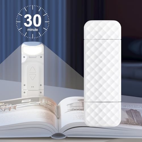 OPAUL USB Rechargeable Book Light, Clip-on LED Bookmark Reading Light in Bed, 3 Amber Colors & 5 Brightness, Long Lasting, Perfect Gifts Stocking Stuffers for Book Lovers, Adults, Kids