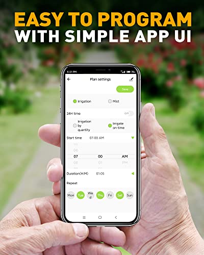 RAINPOINT WiFi Water Timer, Smart Sprinkler Timer Hose Timer WiFi Irrigation Controller, Wireless Watering System Valve, APP & Voice Control, Weather-Based Automatic Rain Delay, Brass Inlet
