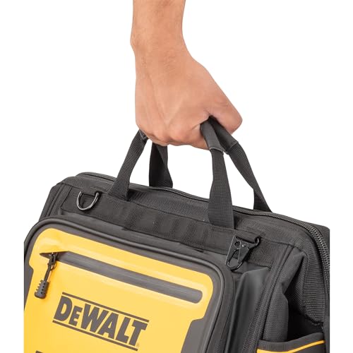 DEWALT Tool Bag, Water Resistant, Hard Bottom, 16-inch, Professional Tool Tote (DWST560103)