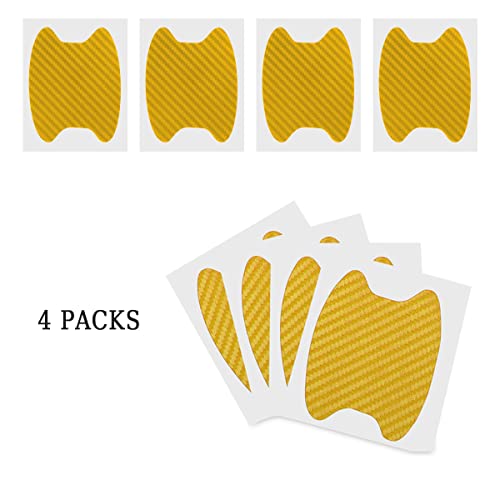 4PCS Car Door Handle Cup Stickers, Carbon Fiber Scratch Auto Door Protective Film, Non-Marking Car Door Bowl Protector, Door Handle Paint Cover Guard Universal for Most Cars, SUV (Wine Red/4PCS)