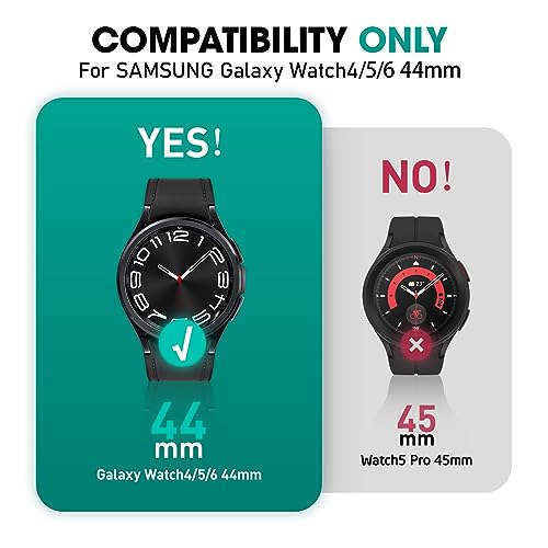 SUPCASE for Samsung Galaxy Watch 6 44mm Case with Band (Unicorn Beetle Pro), [Anti-Scratch] [Bumper Protector] Rugged Men Cover with Adjustable Strap Band for Galaxy Watch 6/5/4 44mm, Black