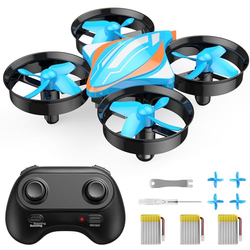 Mini Drones for Kids and Adults, ORVINA OV-18 Small Remote Control Quadcopters with 3 Batteries for Beginners Indoor, 3D/ 360°Flips, Flying Toys for 3 4 5 6 7 8-12 Year Old Boys Girls Gifts (Blue)