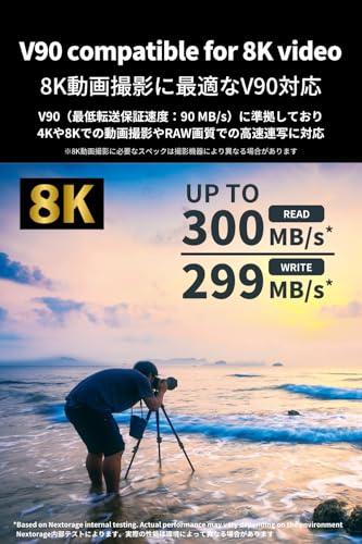 Nextorage 64GB 2pack SDXC UHS-II V90 SD Card Japanese Brand pSLC Max. Write Speed 299MB/s Max. Read Speed 300MB/s 4K Recording F2PRO Series 2P-F2PRO64G SDXC Card for Digital Camera