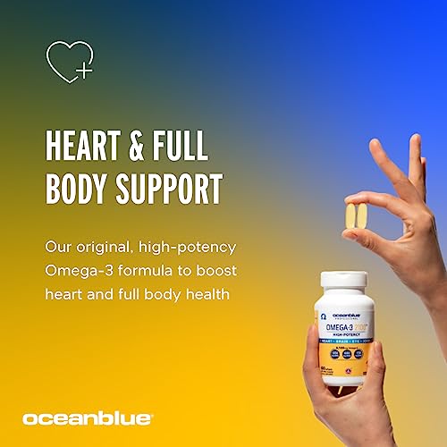 Oceanblue Professional Omega-3 2100-120 ct - High-Potency Triple Strength Burpless Fish Oil with EPA, DHA & DPA - Wild Caught - Orange Flavor, 60 Servings