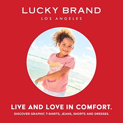 Lucky Brand Girls' Stretch Denim Shortalls, Short Jean Overalls with Adjustable Straps & Pockets, Robin Easy, 7