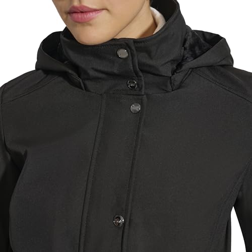 DKNY Women's Softshell Coat, Sofshell Hooded Black