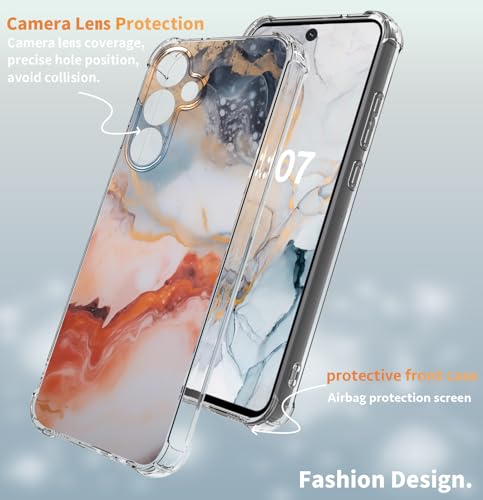 CLATUK for Samsung Galaxy a35 case 5g Marble Slim Anti-Drop Shockproof Protective Soft Shockproof Clear Phone Protective Covers 6.6 Inch (Agate Gold)