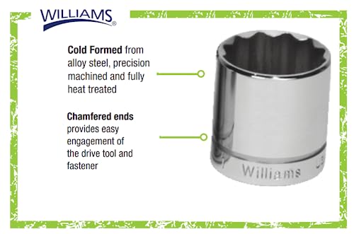 Williams B-622 11/16-Inch Shallow 6 Point Socket