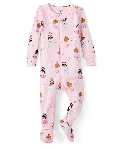 The Children's Place,and Toddler Snug Fit 100% Cotton Zip-Front One Piece Footed Pajama,0-3 MONTHS