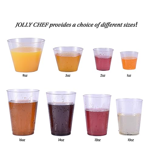 JOLLY CHEF 1000 Pack Plastic Shot Glasses,1 oz Disposable Cups 1 Ounce Tasting Cups Party Cups Ideal for Whiskey, Wine Tasting,Food Samples