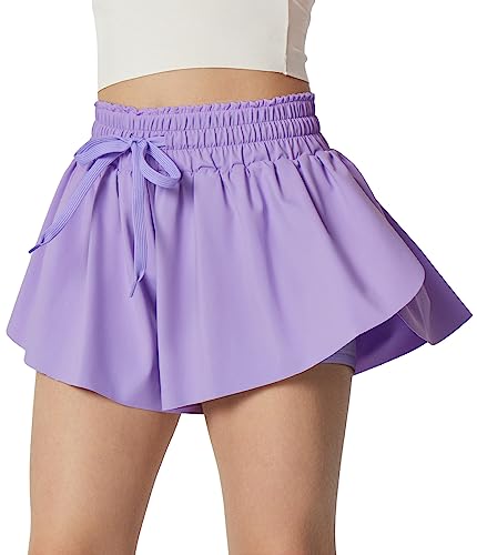 IUGA Girls Butterfly Shorts Athletic Flowy Shorts with Pockets Preppy Clothes Tennis Dance Cheer Shorts Teen Girls Mint Green