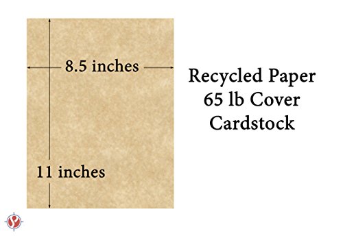 Aged Stationery Parchment Recycled Paper | 65Lb Cover Cardstock | 8.5” x 11” Inches | 50 Sheets Per Pack