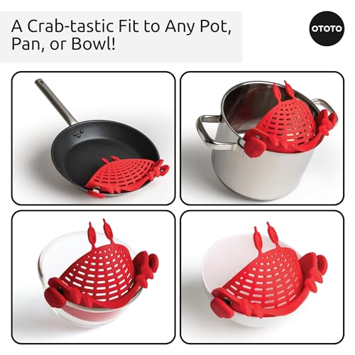 OTOTO Kitchen Colander - Kitchen Colander for Draining Pasta, Vegetables, Fruits, Kitchen Gadgets, Kitchen Gadgets, BPA Free (Crab)