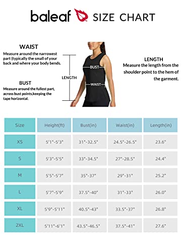 BALEAF Women's Workout Tank Tops Sleeveless Athletic Tennis Exercise Running Shirts with Side Slit Black S