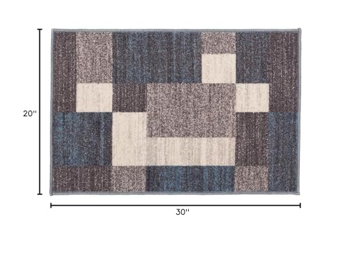 Modern Boxes Design Non-Slip (Non-Skid) Area Rug 5 X 7 (5' 3" X 7' 3") Red