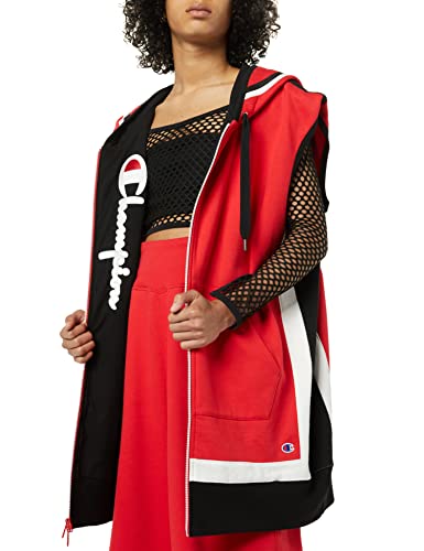 Champion Women's Making the Cut Season 3 Episode 2 Champion Collab Winning Look Rafael's Reverse Weave Oversized Vest Hooded Sweatshirt, Red, X-Small-Medium US