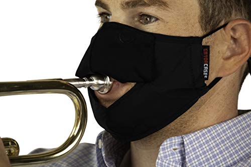 Gator Cases Double-Layer Face Mask with Magnetized Cotton Flap, Ideal for Wind Instrument Performance, Drinks, Events and Travel; Medium (GBOM-MEDIUMBK)