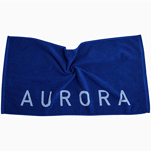 Luxury Organic Cotton Gym Towel - Soft, Absorbent, Silver Infused - 31.5 X 15.75 inch - Blue Yoga & Gym Towel for Men & Women