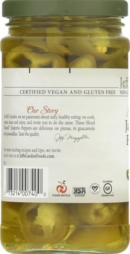 Jeff's Naturals Sliced Tamed Jalapeno Peppers, 12 oz