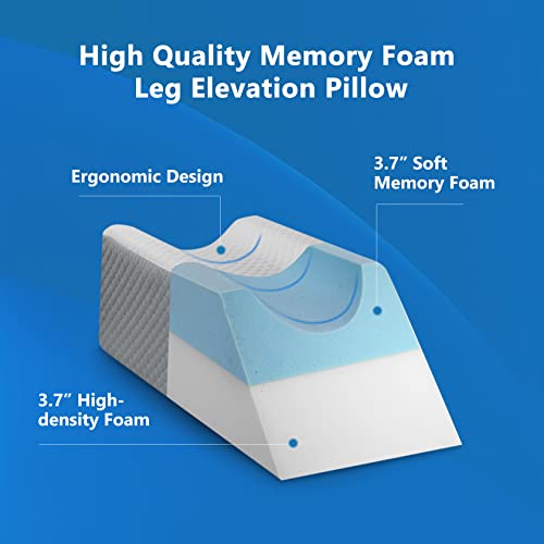 Forias Leg Elevation Pillows for After Surgery, Injuries or Rest, Memory Foam Leg Pillows for Sleeping Leg Elevating Pillow Wedge Pillow for Sciatica Back Knee Hip Ankles Pain Relief