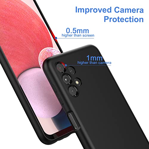 Foluu Silicone Case for Samsung Galaxy A55 5G, Liquid Gel Rubber Bumper Case with Soft Microfiber Lining Cushion Slim Hard Shell Shockproof Protective Cover for Samsung Galaxy A55 5G 2024 (Black)