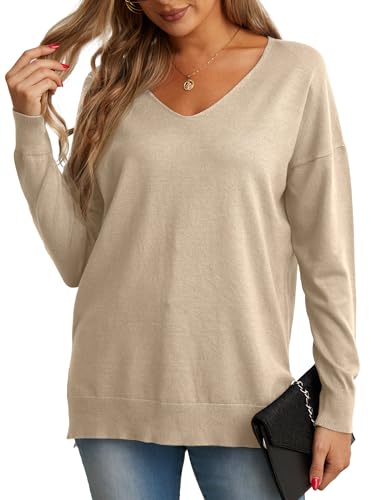GRECERELLE Women's Fall and Winter Long Sleeve Side Split Loose Casual Pullover Tunic Tops Royal Blue-Small