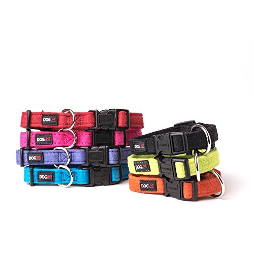 Dogline 15 to 25-Inch Comfort Microfiber Soft Padded Pet Puppy Dog Collar with Nylon Reinforcement, Large, 1-Inch Wide, Black