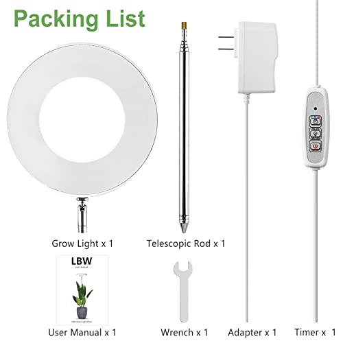 LBW Plant Grow Light, 72 LEDs Full Spectrum Grow Lights for Indoor Plants, 56in Large Grow Lamp with 4/8/12H Auto Timer & 4 Dimmable Brightness, Height Adjustable, Ideal for Tall Plants