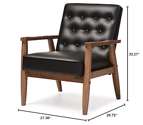 Baxton Studio BBT8013-Black Chair armchairs,Wood, Black