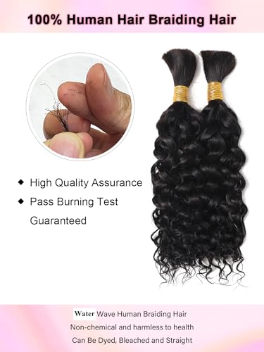 Human Braiding Hair Curly Human Hair Braiding Hair For Boho Knotless Bohemian Braids Full Bulk Human Hair For Braiding Wet And Wavy 100g 2 Bundles No Weft Hair Extensions