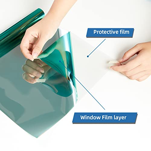 Heat Control Window Film, Window Tint Sun Blocking Blackout and UV Protection, one-Way Privacy Mirror Reflective Film,Explosion-Proof Premium PET Material Cosmic Black, 17.5 Inch x 6.5 Feet