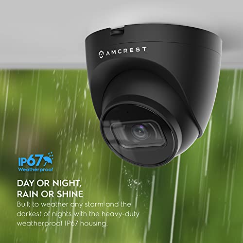 Amcrest 5MP POE Security Camera System Outdoor, 8CH POE NVR, 4pcs 5MP Turret Cameras, IP67 Metal Turret IP Cameras, Built in Mic, Pre-Installed 2TB Hard Drive, NV4108E-IP5M-T1179EB4-2TB