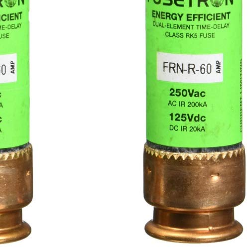 Bussmann BP/FRN-R-60 60 Amp Fusetron Dual Element Time-Delay Current Limiting Class RK5 Fuse, 250V Carded UL Listed, 2-Pack