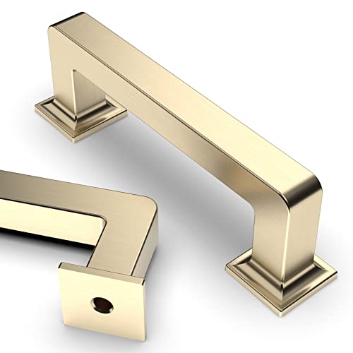 Asidrama 3818 10 Pack 6.3 Inch(160mm) Brushed Brass Kitchen Cabinet Handles, Cabinet Pulls Kitchen Cabinet Hardware Cupboard Handles Drawer Pulls