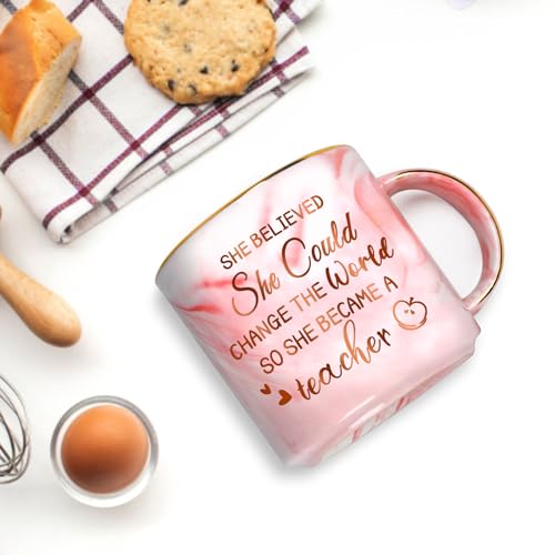 Teacher Appreciation Gifts for Women,12oz Novelty Coffee Mug Gifts for Teacher,Graduation Gifts for Her Inspirational Teacher,Personalized Teacher Gifts for Appreciation Week Birthday Back to School